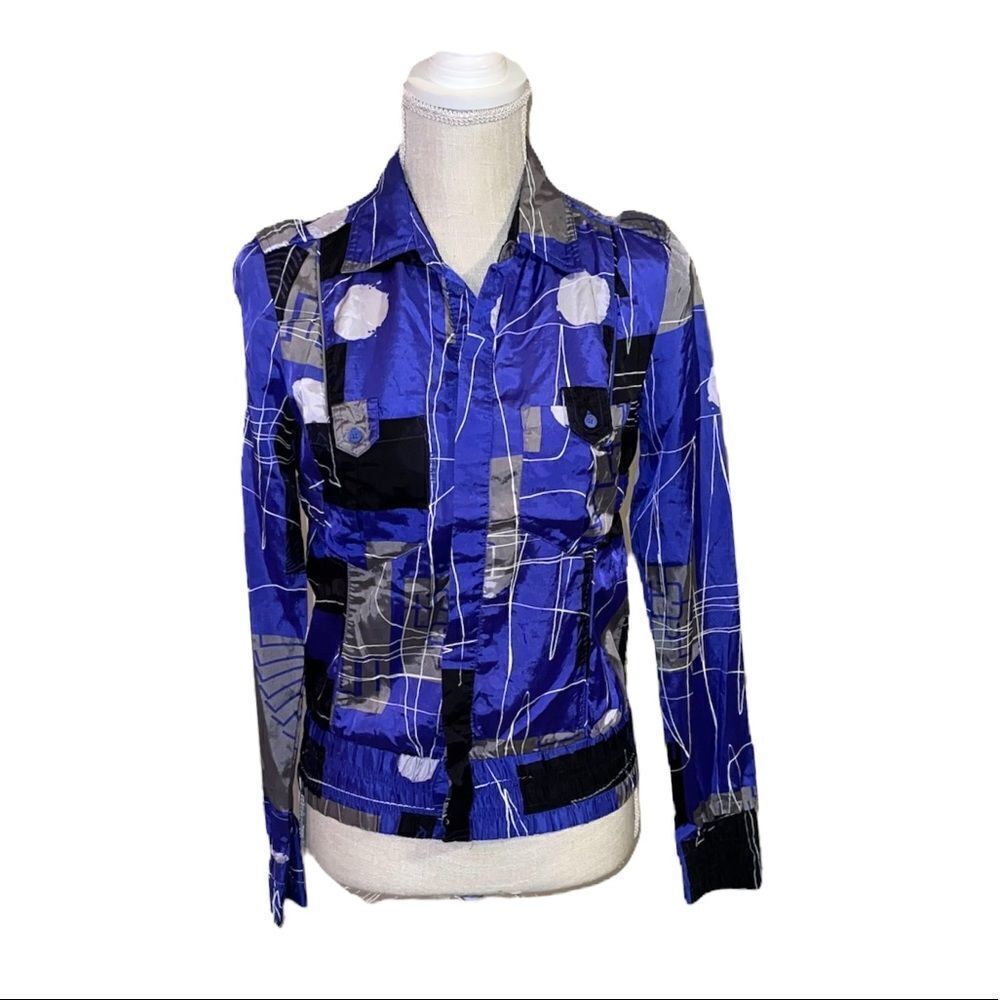 Diesel Retro Geometric Pattern Button Up Top - Picture 2 of 12